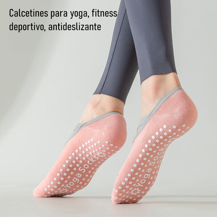 Calcetín Deportivo Yoga Antideslizante invisible Rosado Claro