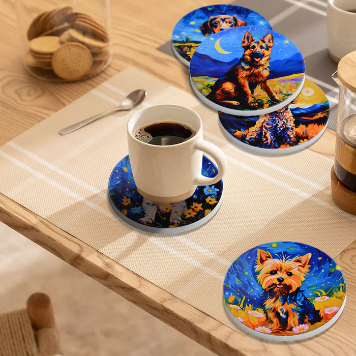 Set de 6 Posavasos Perritos Sueño