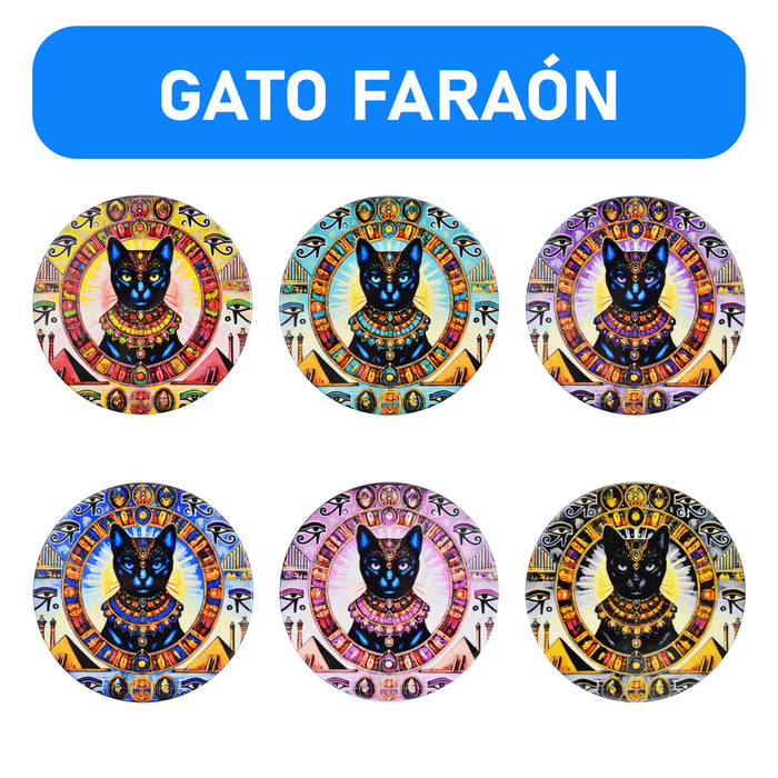 Set de 6 Posavasos Caras de Gatitos Egipcios