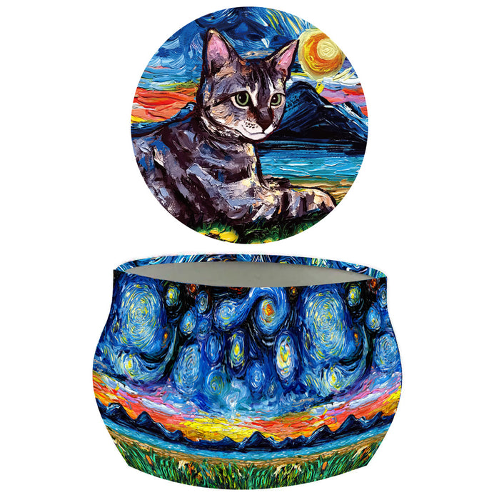 Vela Aromática Lavanda Gato Acostado Pintura