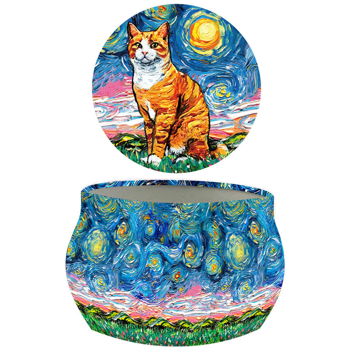 Vela Aromática Frutilla Gato Amarillo Pintura