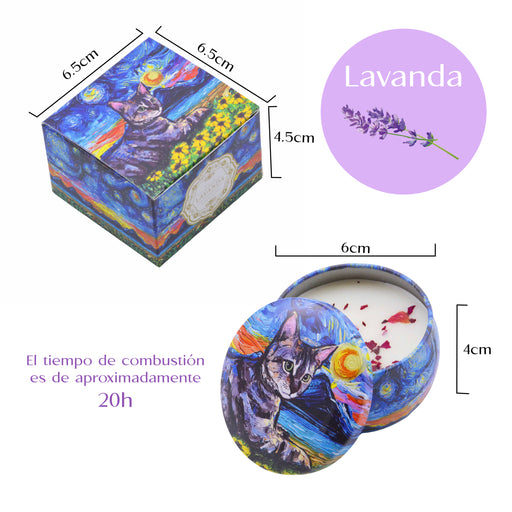 Vela aromatica pintura gato siames metal 4071-1