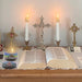 Vela aromatica santos metal biblia