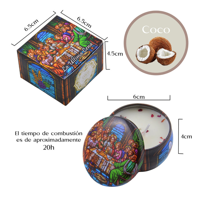 Velas aromatica santos metal santa cena 4236-12