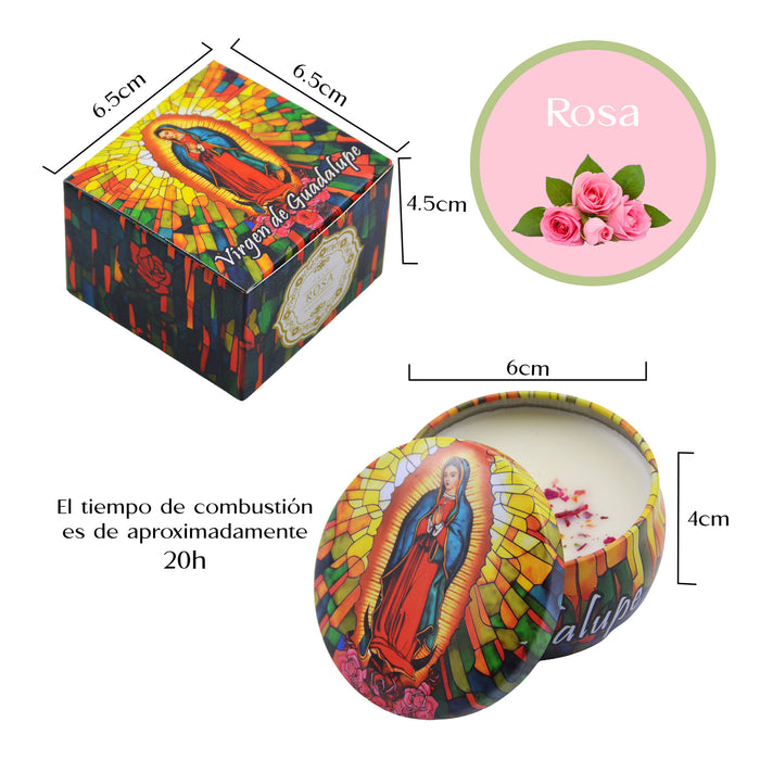 Velas aromatica santos metal virgen guadalupe 4236-8