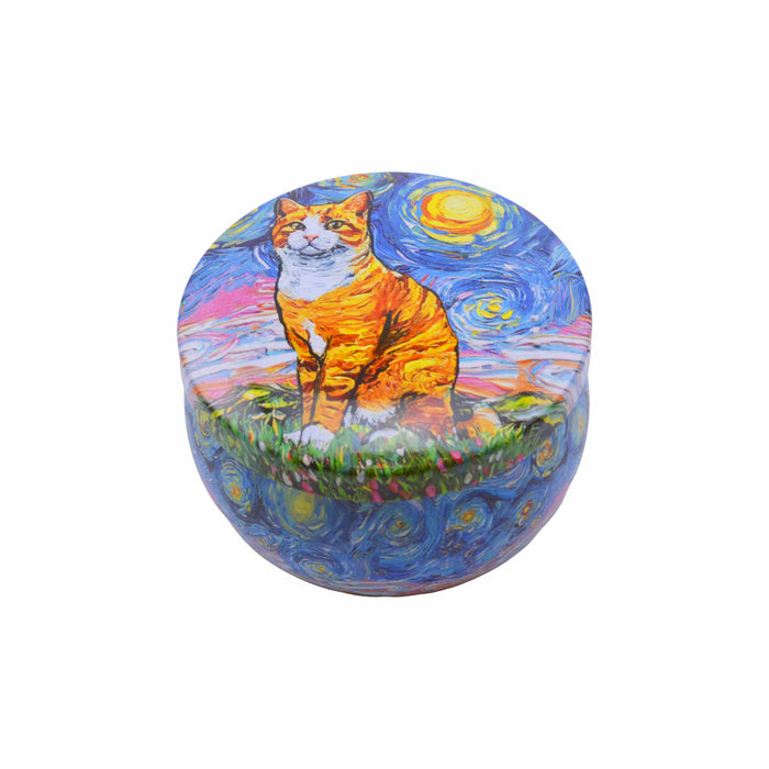 Velas aromaticas pintura gato amarillo metal 4071-6