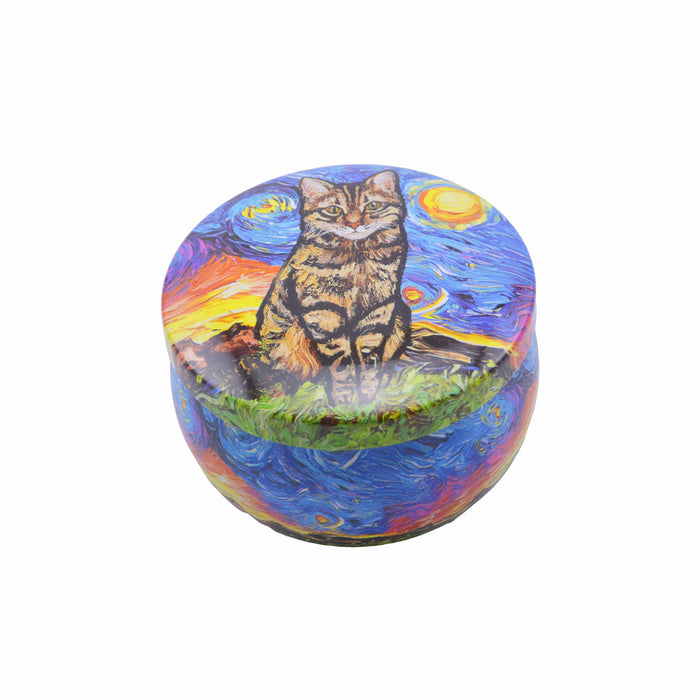 Velas aromaticas pintura gato romano metal 4071-3