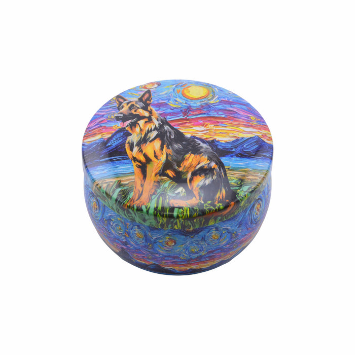 Velas aromaticas pintura perros metal pastor aleman 4071-8
