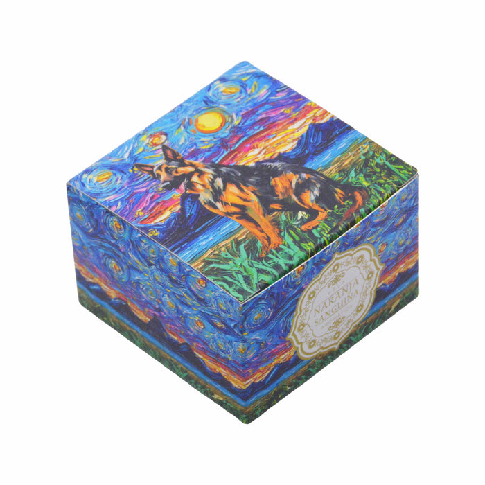 Velas aromaticas pintura perros metal pastor aleman 4071-8