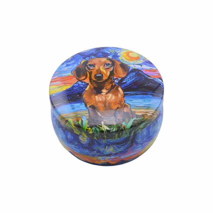 Velas aromaticas pintura perros metal salchicha cafe 4071-11