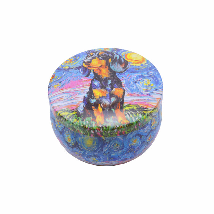  Velas aromaticas pintura perros metal salchicha negro 4071-12