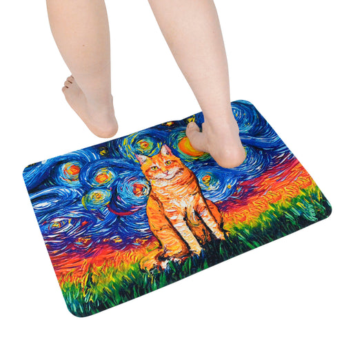 alfombra baño gato rubio mouse pad van gogh pintura arte