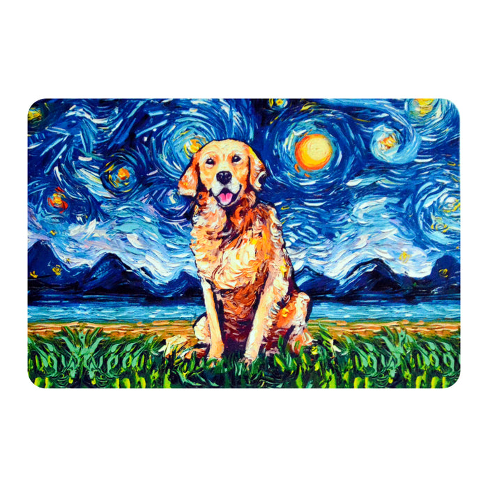 alfombra baño perro mouse pad golden van gogh arte pintura antideslizante