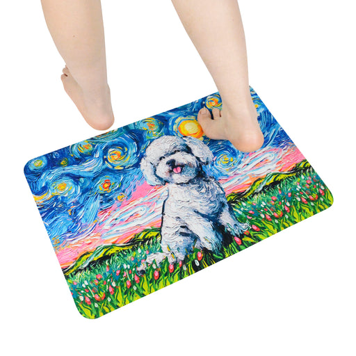 alfombra baño perro poodle mouse pad van gogh pintura arte