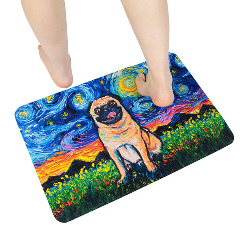 alfombra baño perro pug mouse pad van gogh pintura arte