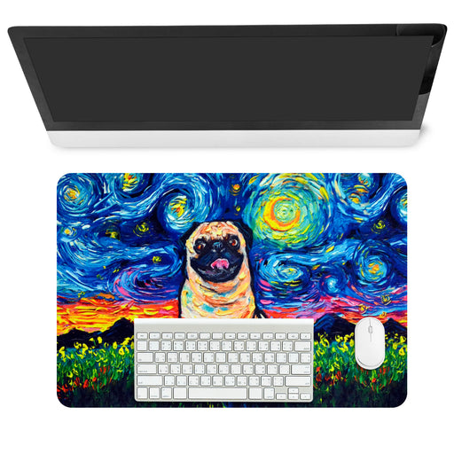 alfombra baño perro pug mouse pad van gogh pintura arte