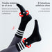 Calcetin yoga antideslizante largo negro 3 rayas 4092-1