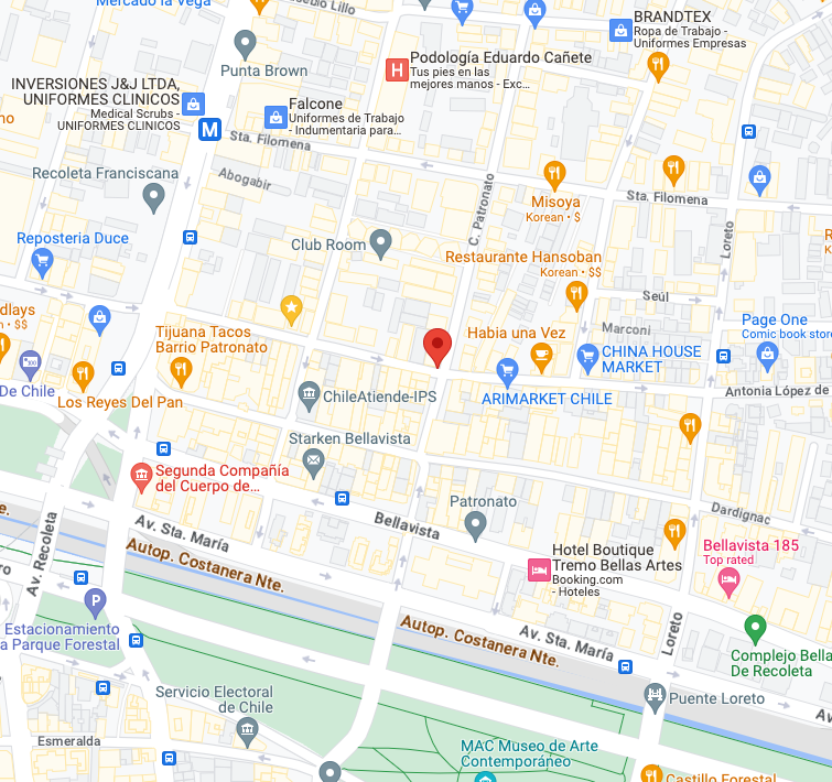 mapa localizacion moda tornasol antonia lopez bello 405 recoleta
