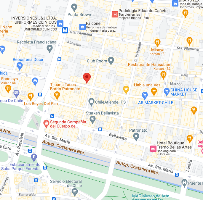 mapa localizacion moda tornasol antonia lopez bello 505 recoleta