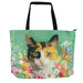 bolso rectangular gato calico floral