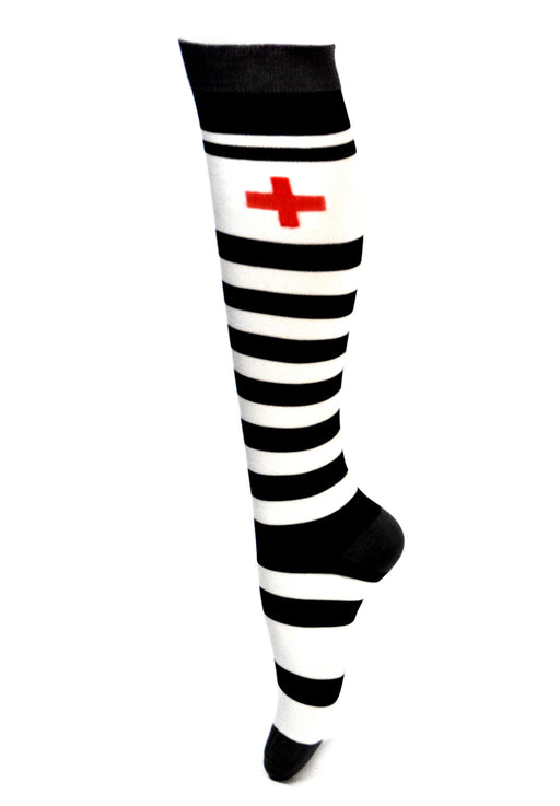 bucanera compresion leve enfermera rayas blanco negro cruz roja 11-12