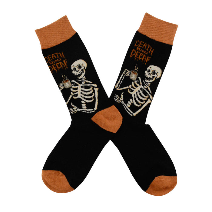 calcetin algodon esqueleto cafe muerte 