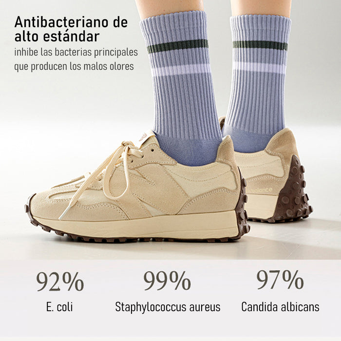 calcetin algodon largo 2 rayas morado 4093-4