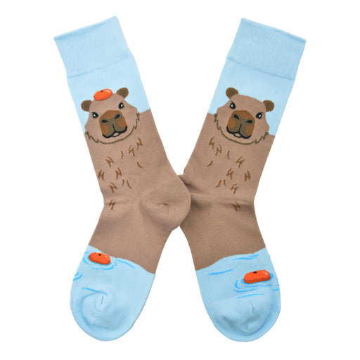 calcetin algodon largo capibara nadando grande 246