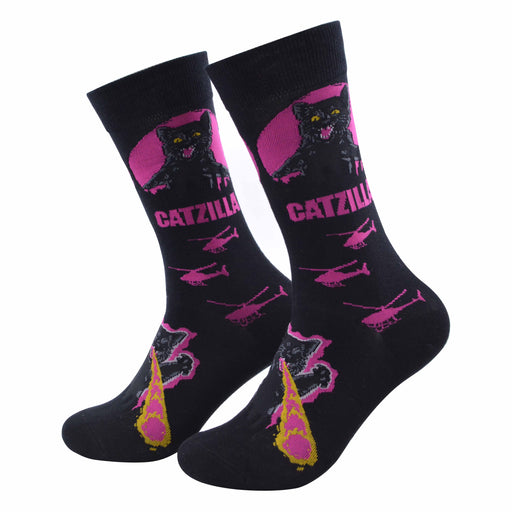 calcetin algodon largo mujer catzilla gato 208