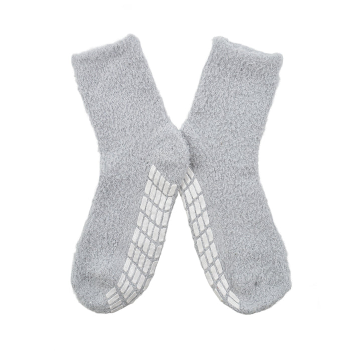calcetin algodon media pierna antideslizante toalla gris 3716-2