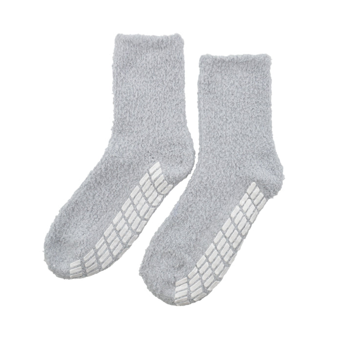 calcetin algodon media pierna antideslizante toalla gris 3716-2