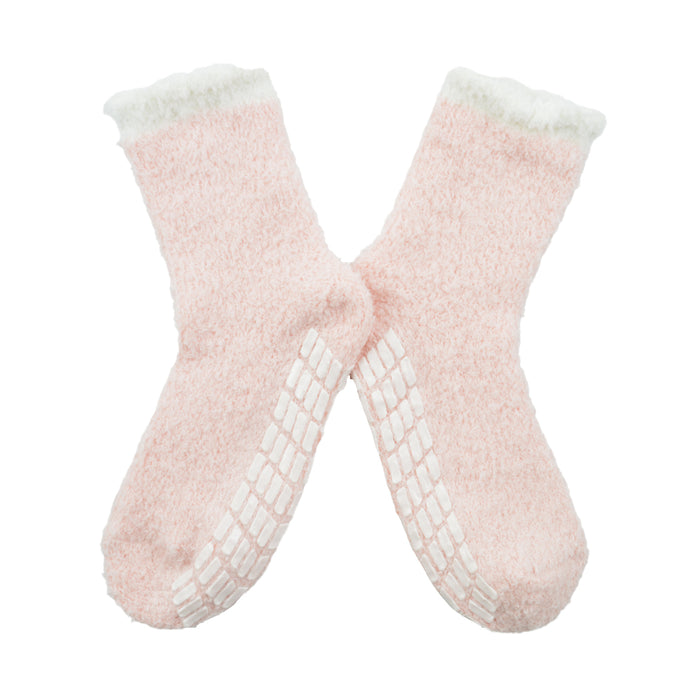 calcetin algodon media pierna antideslizante toalla rosado 3716-4
