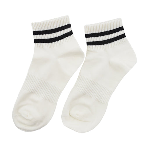 calcetin algodon media pierna blanco rayas negras 3970-2
