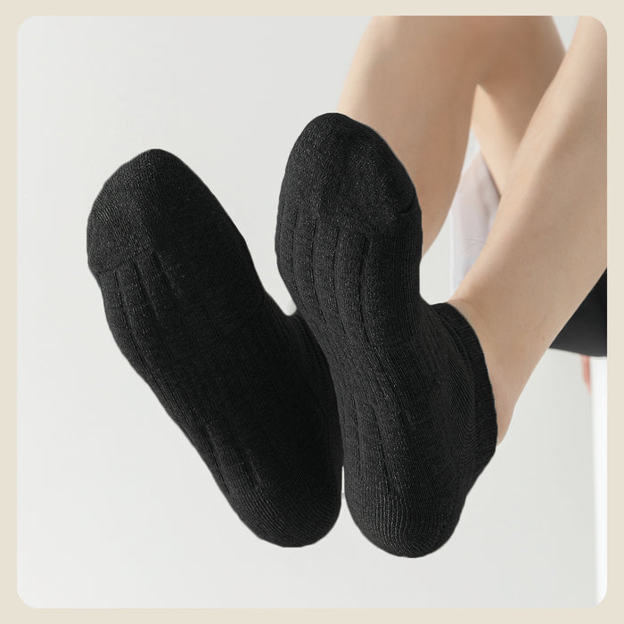 calcetin corto antideslizante negro modelo algodon 