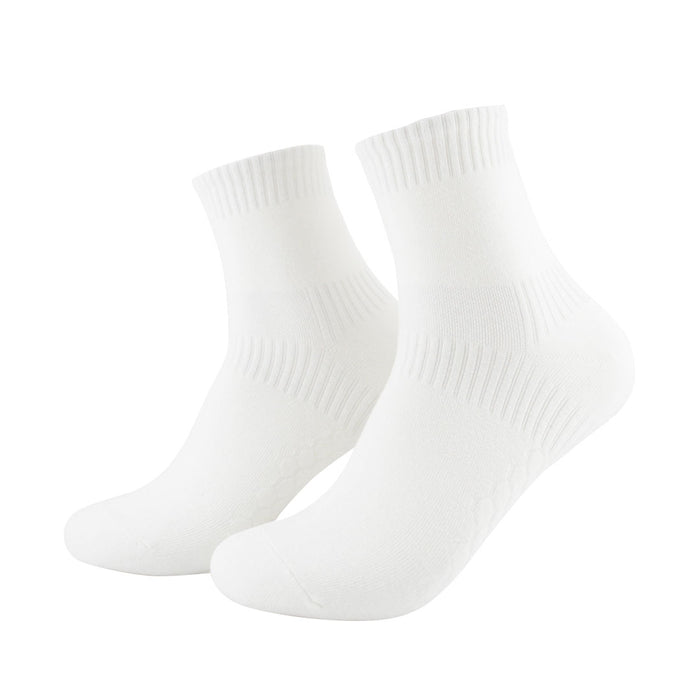 calcetin deportivo antideslizante algodon blanco 