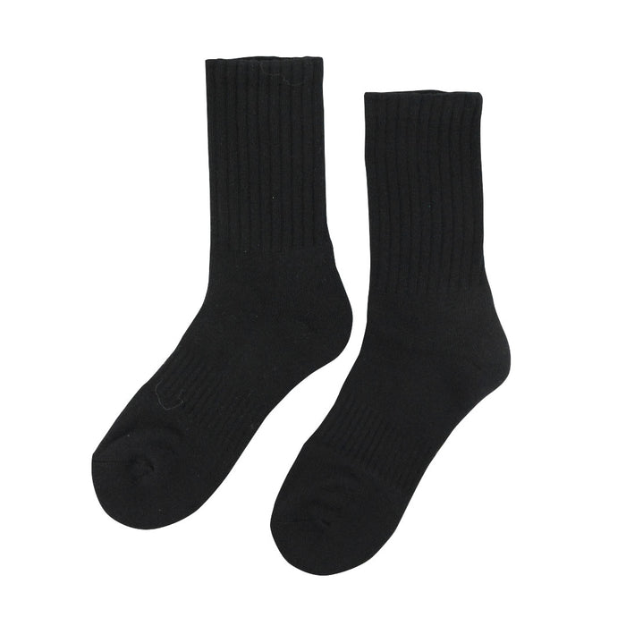 calcetin deportivo largo ajustado algodon negro 