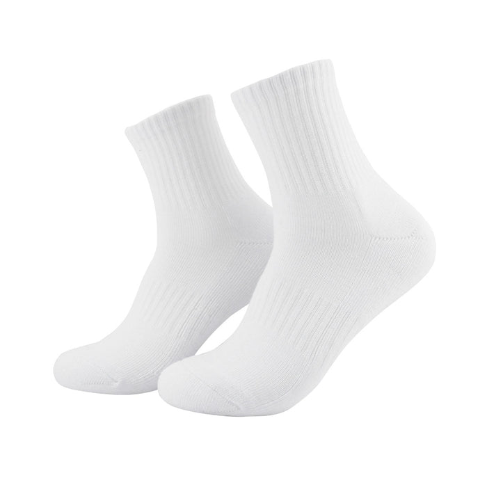 calcetin deportivo media caña pierna ajustado algodon blanco