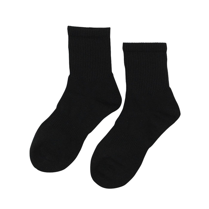 calcetin deportivo media caña pierna negro algodon 