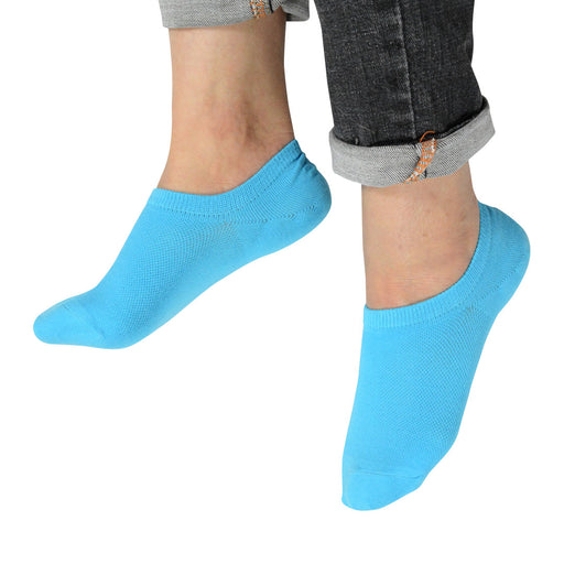 calcetin invisible algodon azul modelo 