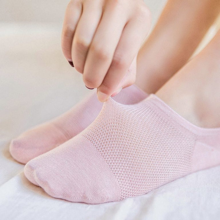 calcetin invisible algodon transpirable liso rosado 1971 talla 25-30 modelo verano