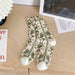 calcetin largo algodon margarrita fondo beige 4009-4