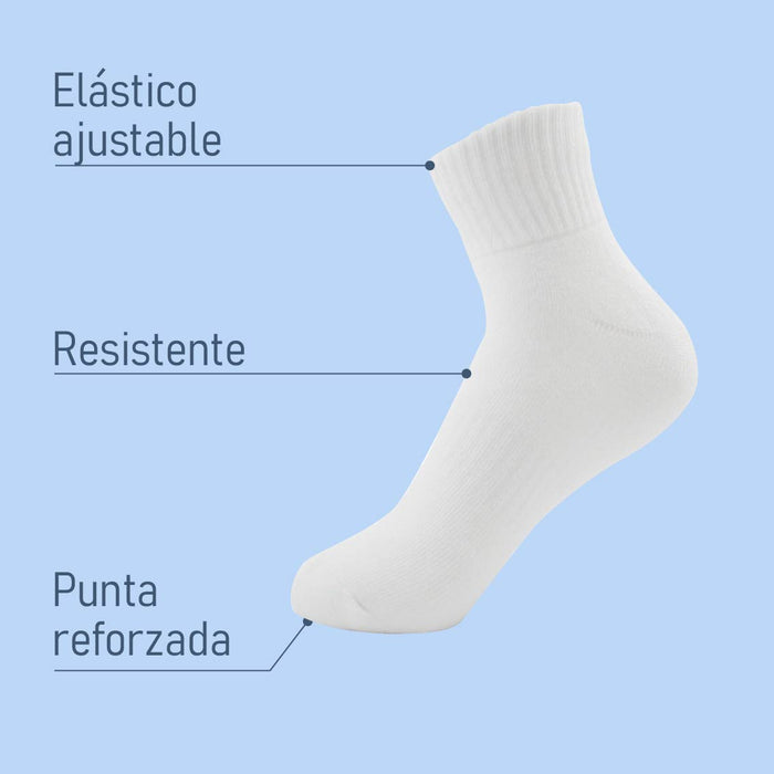 calcetin pack 3 pares blancos algodon caracteristicas