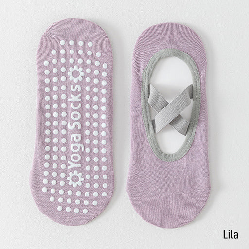 calcetin yoga morado antidesliante invisible elastico 3962-3