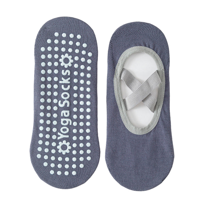 calcetin yoga gris antidesliante invisible elastico 3962-2