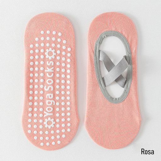 calcetin yoga rosado antidesliante invisible elastico 3962-4
