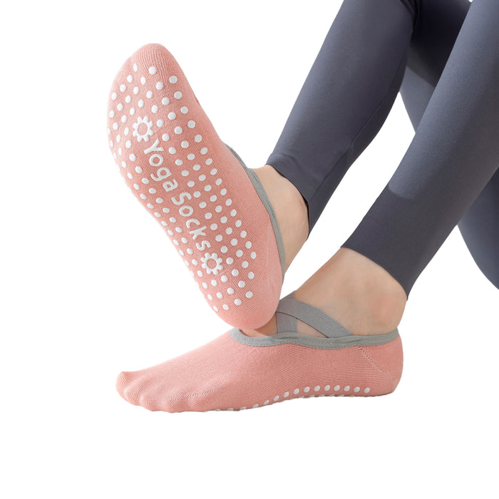 calcetin yoga rosado antidesliante invisible elastico 3962-4