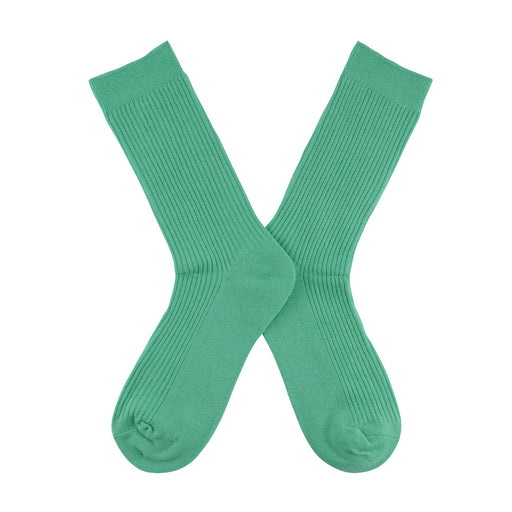 calcetines media pierna verde algodon 