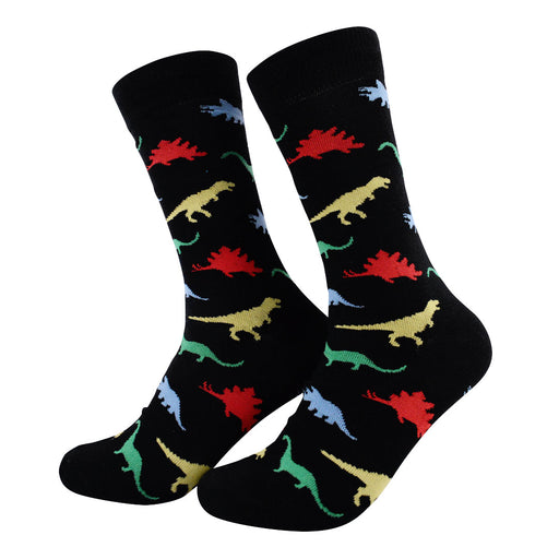 calcetines algodon figuras colores dinosaurios negro