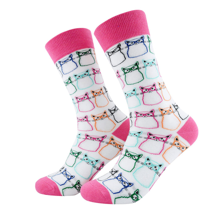calcetines algodon gatos colores lentes 35-40 - 202-1