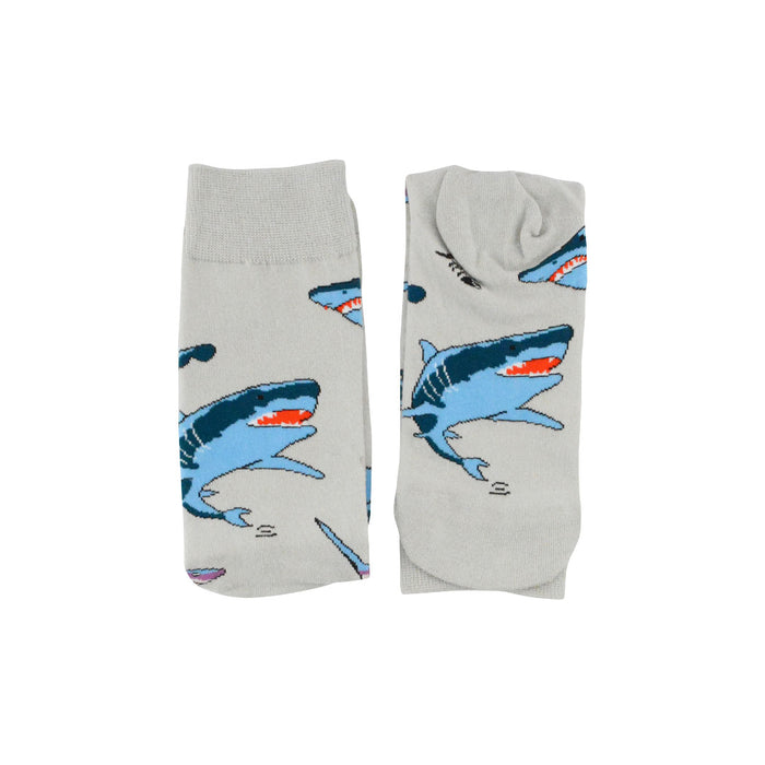 calcetines algodon grises tiburones